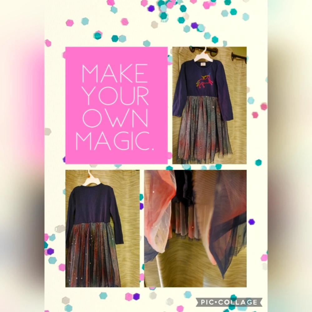 Unicorn l/s dress size 4-5